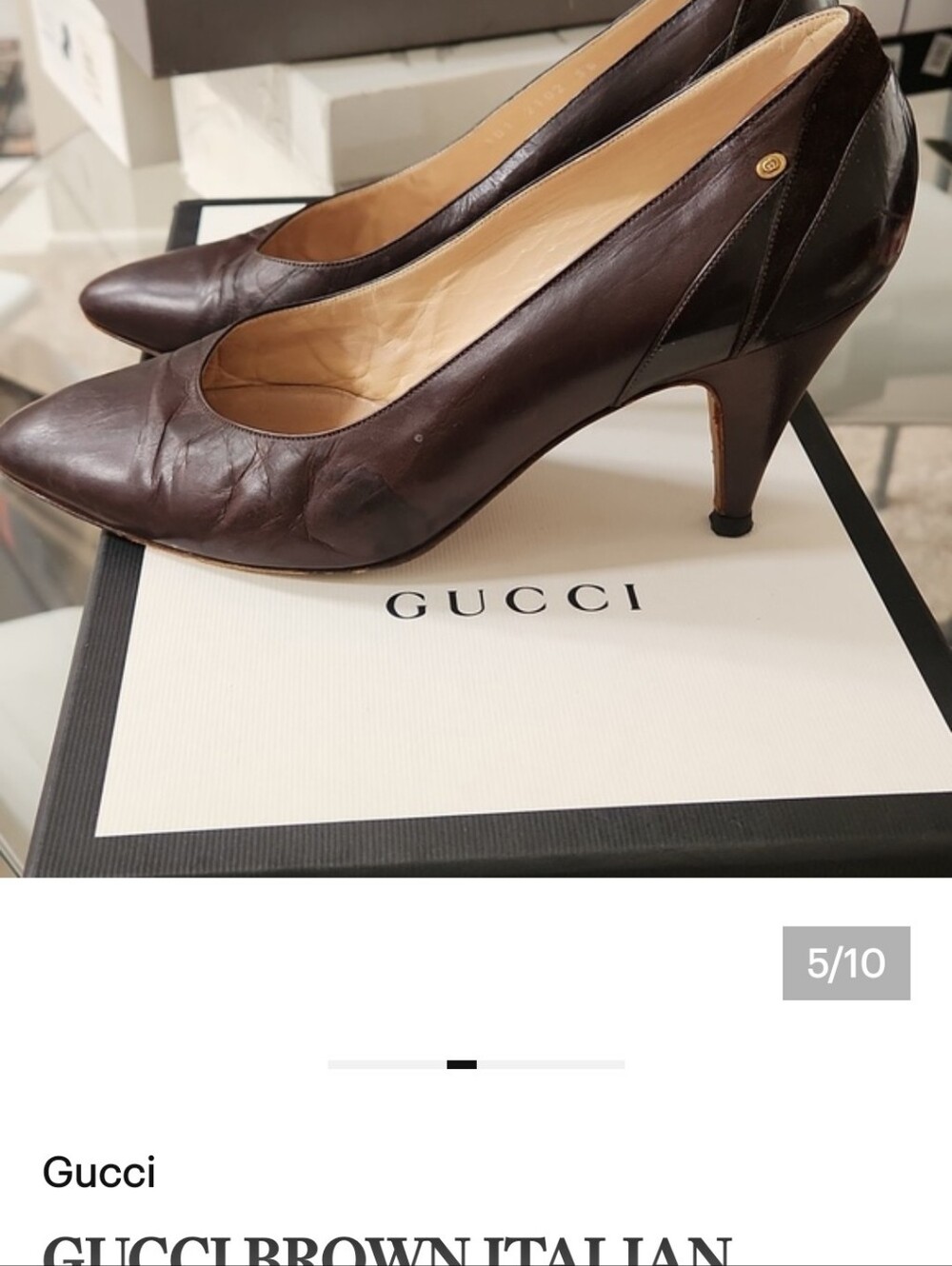 GUCCI BROWN ITALIAN LEATHER SIZE 36 HEELS